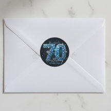 ゴージャス エレガント ティール ブルー ダイヤモンド 70歳の誕生日