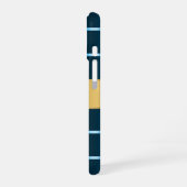 ゴージャス ゴールド ブルー リボン iPhone 16ケース (左側面)