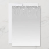 ゴージャス シルバー ダイヤモンド サプライズ 30歳の誕生日 招待状 (裏面)