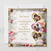 ゴージャス スチームパンク バレンタインデー フォト テンプレート (裏面)