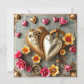 ゴージャス スチームパンク バレンタインデー フォト テンプレート (正面)