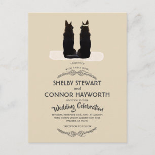 ゴージャス・ドイツ・シェパード・結婚シルエット ポストカード