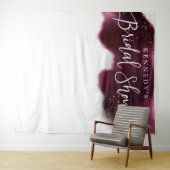 ゴージャス バーガンディ ゴールド グリッター ブライダルシャワー 背景 タペストリー (インサイチュ(横))