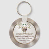 ゴージャス、パーソナライズされた結婚式の引き出物、低価格 キーホルダー (正面)