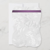 ゴージャス パープル ダイヤモンド リボン & ダマスク スイート 16 招待状 (裏面)