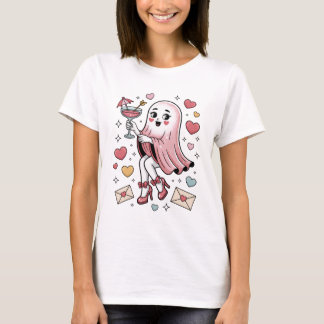 ゴージャス ピンクのゴースト カクテルパーティーの女王 Tシャツ