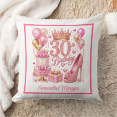 ゴージャス ピンクゴールド グリッター 30歳の誕生日 枕 (ブランケット)