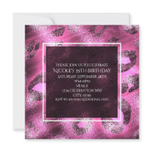 ゴージャス ピンク ヒョウ柄 パーティー 招待状