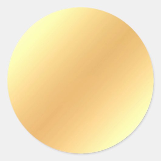 ゴージャス フェイク ゴールド ブランク テンプレート モダン シック ラウンドシール (正面)