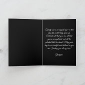 ゴージャス ブラック ジェムストーン ホワイト ローズ 21歳の誕生日 カード (内部)