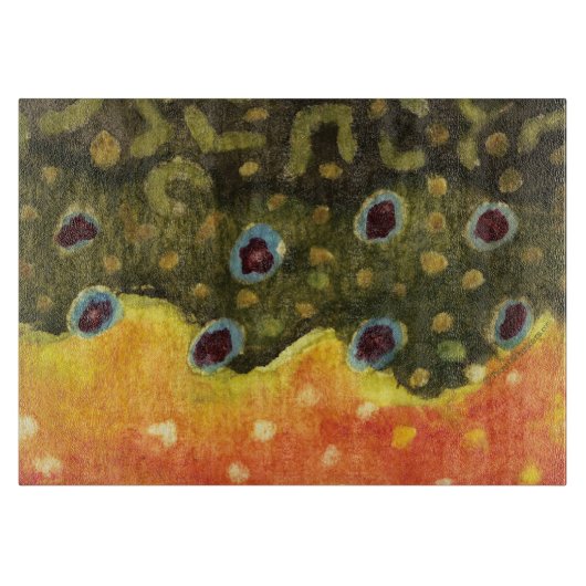 ゴージャス·ブルック·トラウト·フライ釣り漁師アングラー カッティングボード (正面)