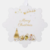 ゴージャス ホワイト×ゴールドのクリスマスカード♡ オーナメントカード (正面)