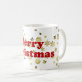 ゴージャス ホワイト レッド ゴールド メリークリスマス コーヒーマグカップ (正面右)