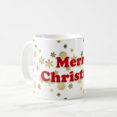 ゴージャス ホワイト レッド ゴールド メリークリスマス コーヒーマグカップ (正面左)