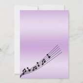 ゴージャス ライラック 音符 誕生日 招待状 (裏面)