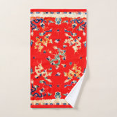 ゴージャス・レッド・ドラゴン バスタオルセット (ハンドタオル)