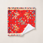 ゴージャス・レッド・ドラゴン バスタオルセット (ウォッシュタオル)