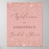 ゴージャス ローズゴールド ウェディングシャワー ウェルカムサイン ポスター (正面)