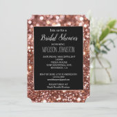 ゴージャス ローズゴールド グリッター ブラック 招待状 (スタンド正面)