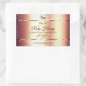 ゴージャス ローズゴールド プロダクトラベルイニシャルロゴ 長方形シール (バッグ)