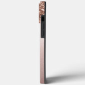 ゴージャス ローズゴールド ラメ モノグラムイニシャル Case-Mate iPhoneケース (裏面 / 左)