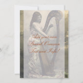 ゴージャス ヴィンテージ女性 ハープ奏者 招待状 (裏面)