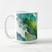 ゴージャス,抽象芸術ティール(緑がかった色),グリーン,エメラルド,植物学 コーヒーマグカップ (左)