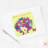 ゴージャス!美しい花の女性 スクエアシール (封筒)