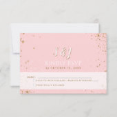 ゴージャス – 金ゴールドピンクRSVP 2 出欠カード (正面)