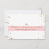 ゴージャス – 金ゴールドピンクRSVP 3 出欠カード (裏面)