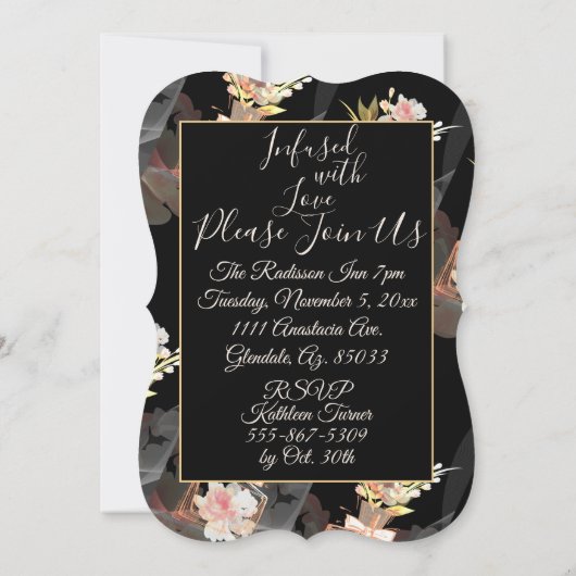 ゴージーバラ金ゴールドバレリナドレスフローラ香水 招待状 (裏面)