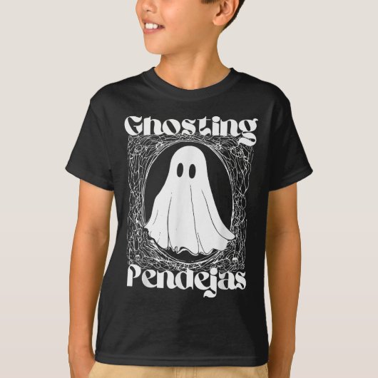 ゴースティングPendejas面白いメキシコの幽霊ハロウィン ハイ Tシャツ (正面)
