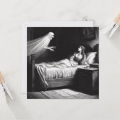 ゴーストが眠る女性に現れるアンティークイラスト カード (正面/裏面インサイチュ)