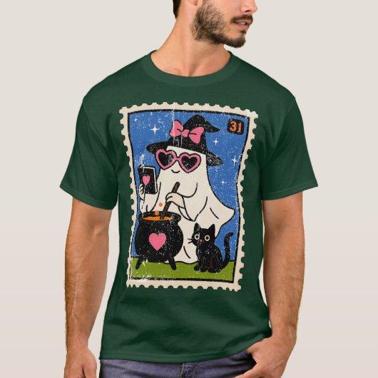ゴーストが鍋をかき混ぜる Tシャツ (正面)