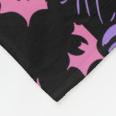 ゴーストこうもり&エリー顔ハロウィーンブラック フリースブランケット (角)