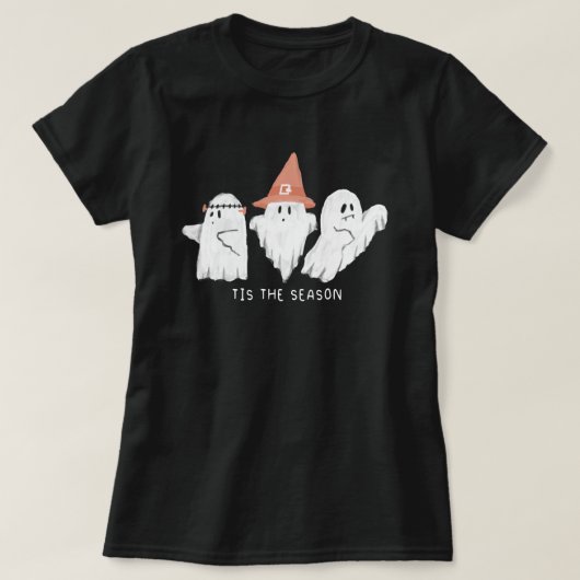 ゴーストだよ、ハロウィンの季節ね Fall Halloween Tシャツ (デザイン正面)