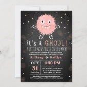 ゴーストだ！ リトルモンスター ハロウィン ベビーシャワー 招待状 (正面)
