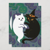 ゴーストとウィッチキャットデュオ 招待状 (正面/裏面)