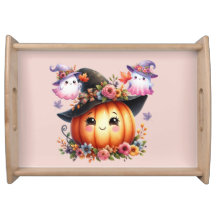 ゴーストとカボチャのハロウィンデザイン
