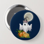 ゴーストとカボチャのハロウィンボタン 缶バッジ (正面&裏面)