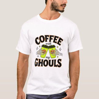 ゴーストとコーヒーブレイク 楽しいハロウィーン コーヒー好き Tシャツ
