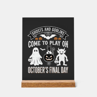 ゴーストとゴブリン ハロウィン 10月 最終日_1 アクリルサイン