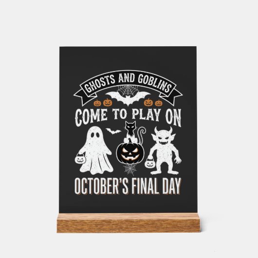 ゴーストとゴブリン ハロウィン 10月 最終日_1 アクリルサイン (正面)