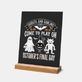 ゴーストとゴブリン ハロウィン 10月 最終日_1 アクリルサイン (傾斜)