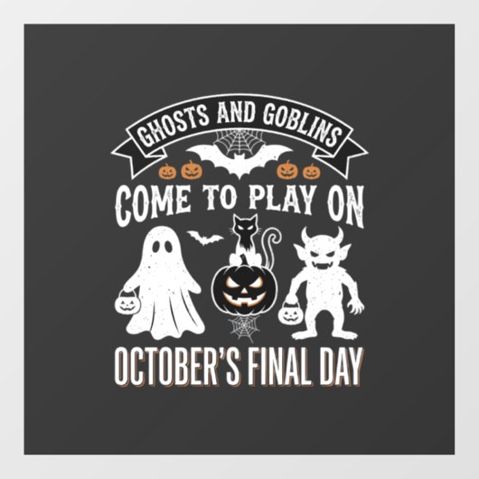 ゴーストとゴブリン ハロウィン 10月 最終日_1 ウィンドウサイン (シート)