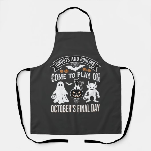 ゴーストとゴブリン ハロウィン 10月 最終日_1 エプロン (正面)