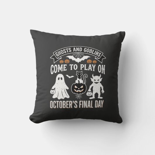 ゴーストとゴブリン ハロウィン 10月 最終日_1 クッション (正面)