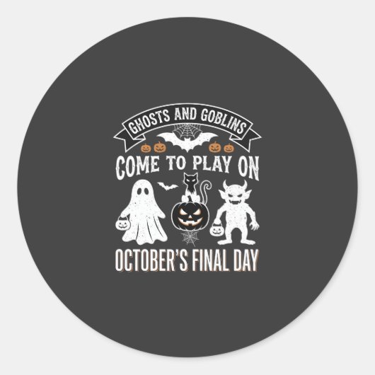 ゴーストとゴブリン ハロウィン 10月 最終日_1 ラウンドシール (正面)