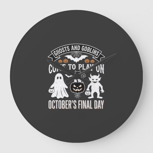 ゴーストとゴブリン ハロウィン 10月 最終日_1 ラージ壁時計 (正面)