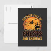 ゴーストとシャドウズ ハロウィン ムーンデザイン ポストカード (正面/裏面)